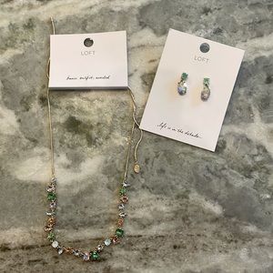 Loft matching necklace and earrings NWT
